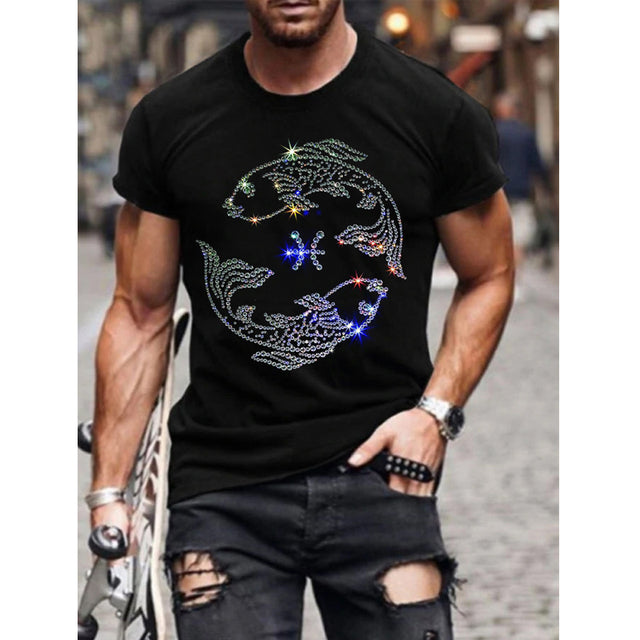 Slim-fit Pailletten T-Shirt voor Heren