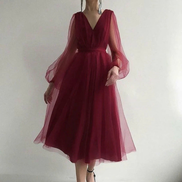 Vintage Midi Jurk met Kantdetails