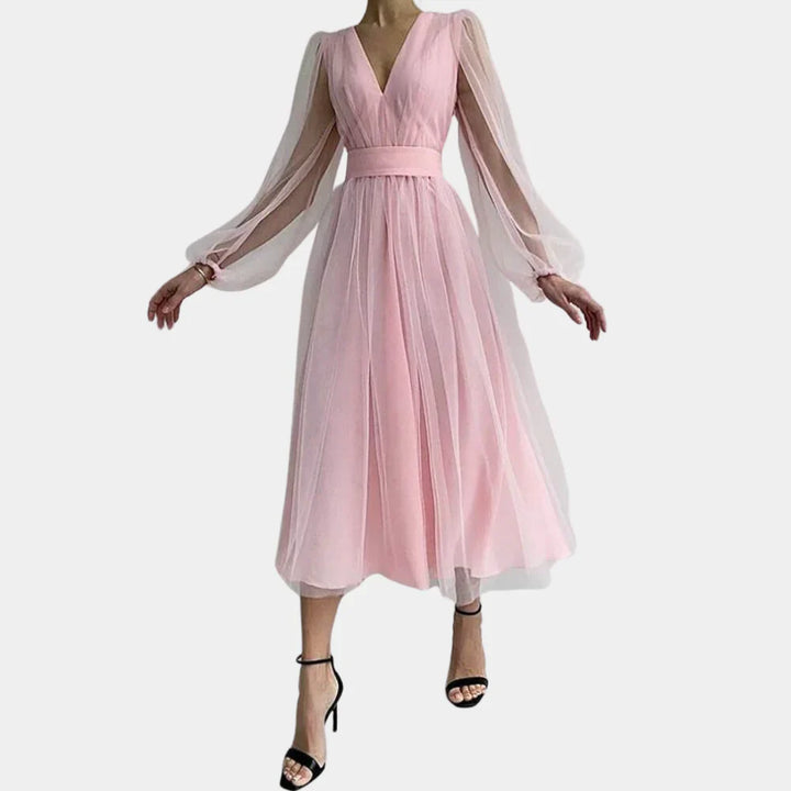 Vintage Midi Jurk met Kantdetails