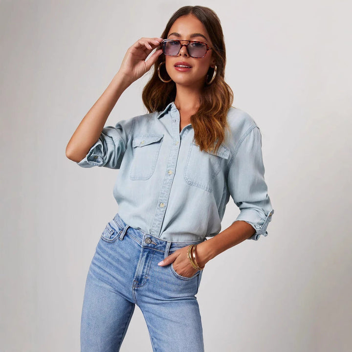 Oversized vintage denim overhemd