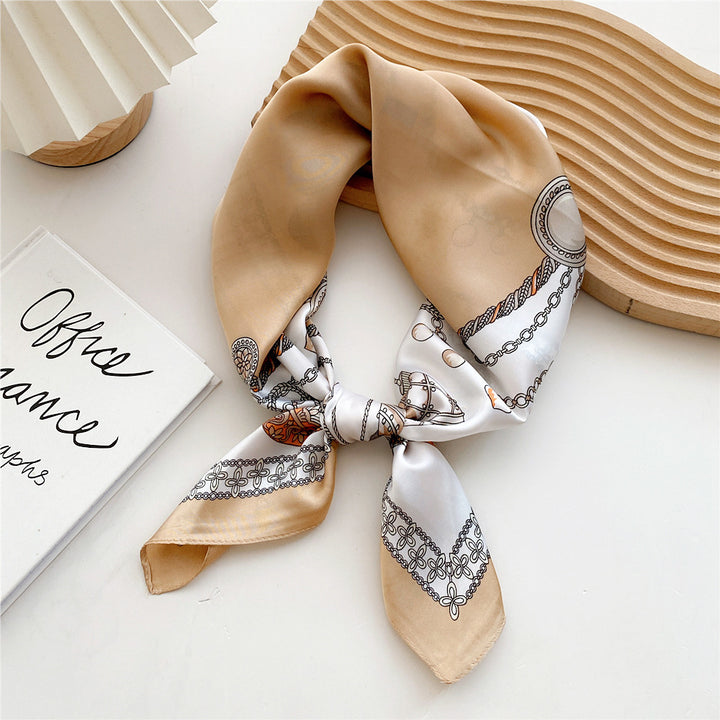 Satijnen sjaal met print voor dames