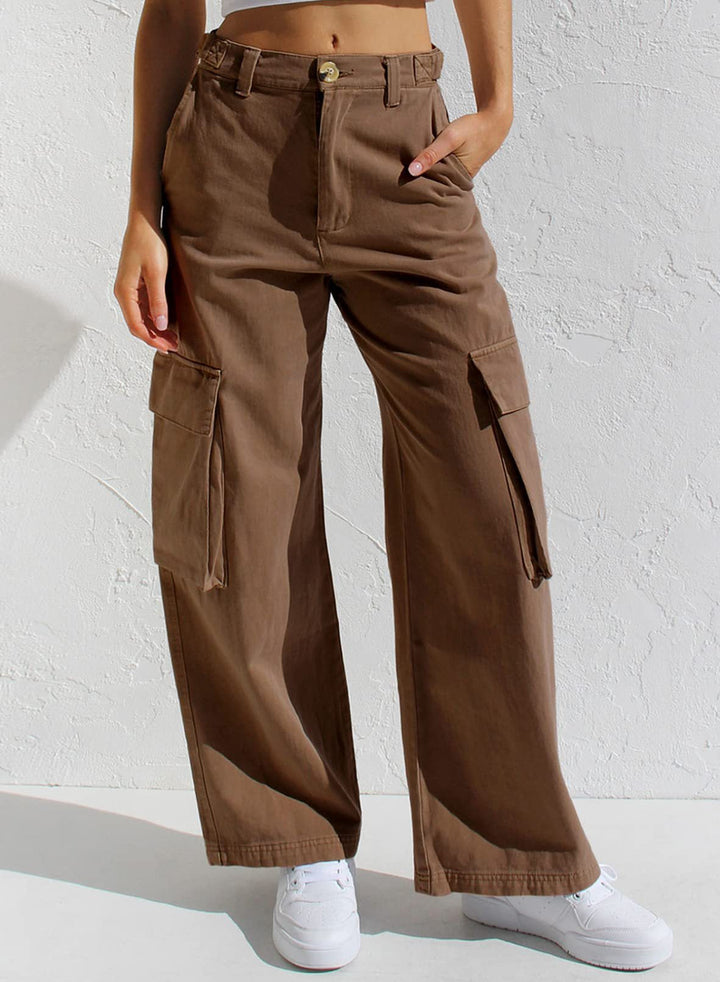 Trendy Hoge Taille Cargo Jeans Dames