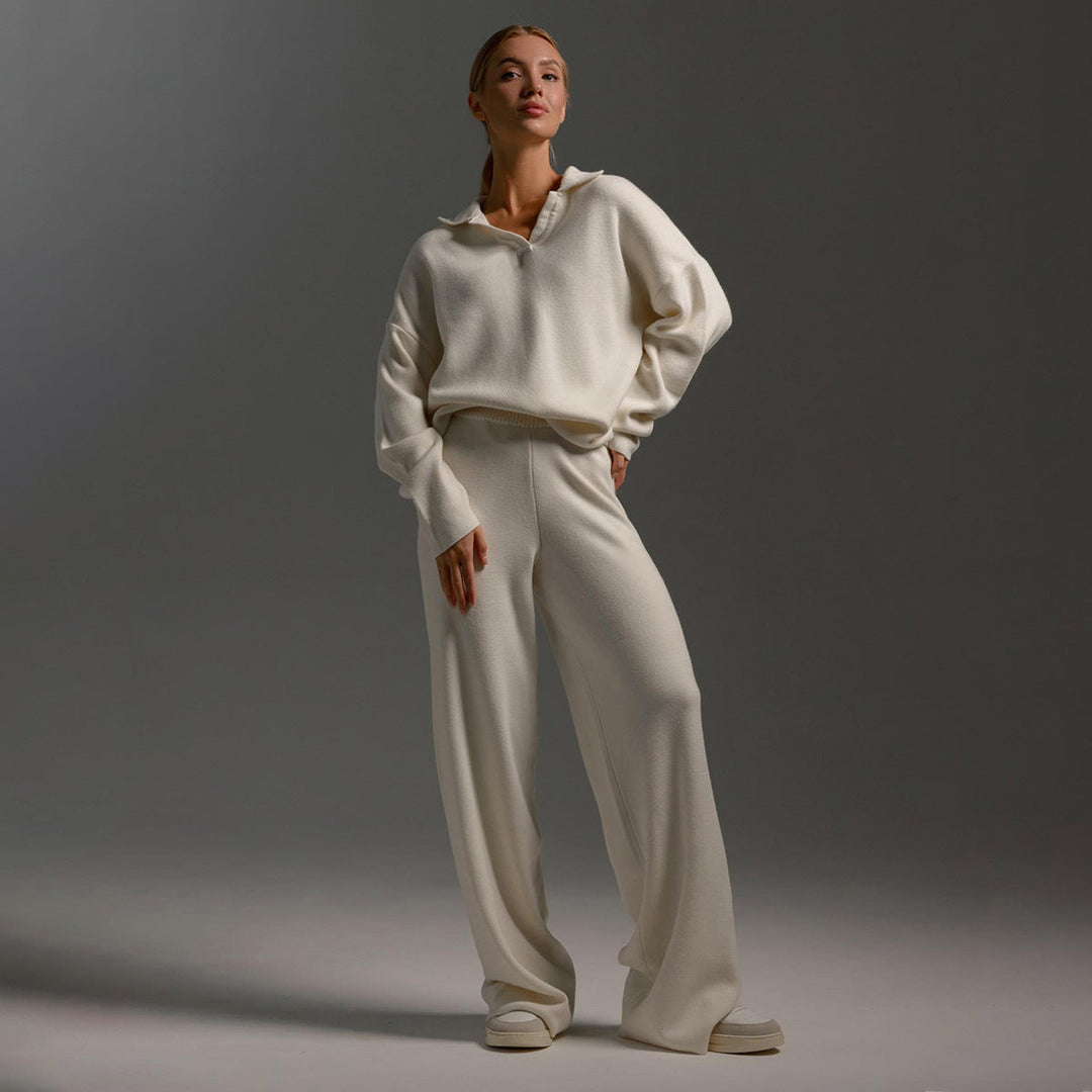 Gebreide Winter Set met Coltrui & Wijde Broek