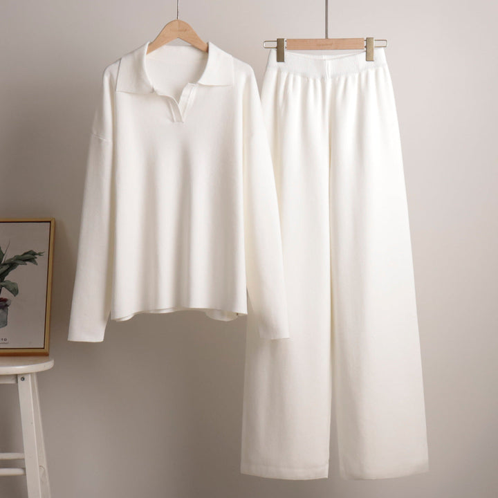 Gebreide Winter Set met Coltrui & Wijde Broek