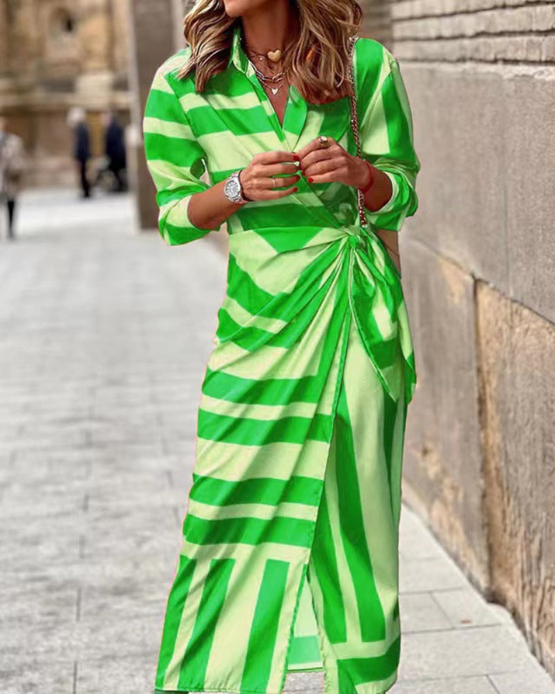 Zomer wikkeljurk met kraag