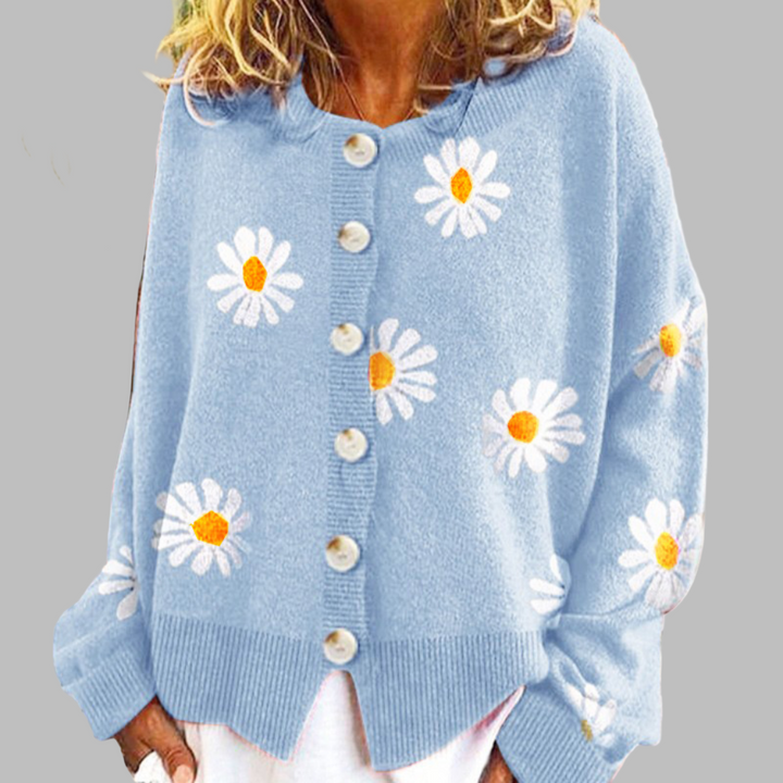 Bloemen gebreide trui voor dames