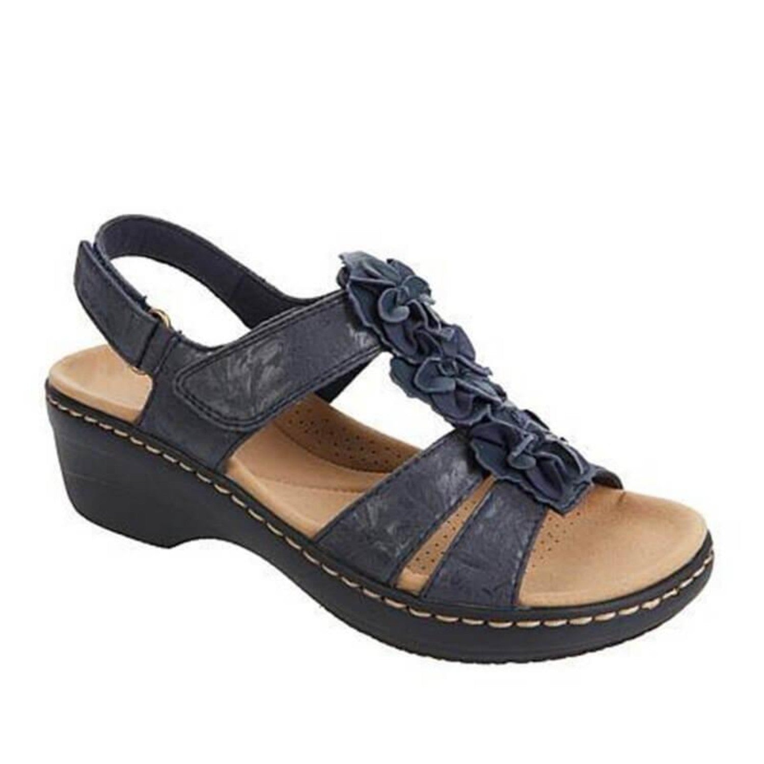 dames sandalen met wigg zomer voorjaar met hak bloemen detaills comfortabel chique elegant