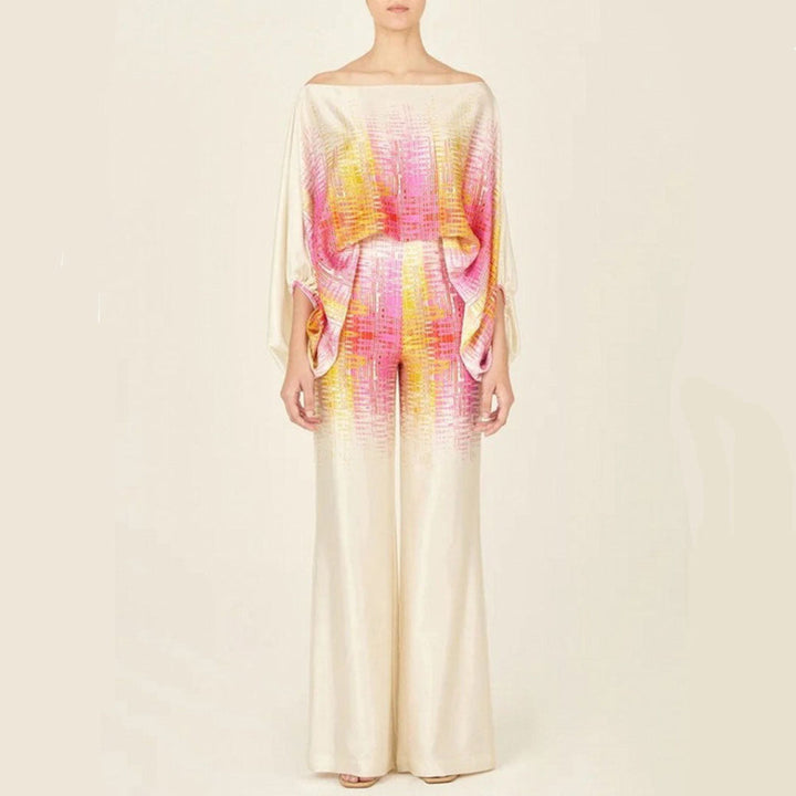 Off-shoulder satijnen set van 2 stuks voor dames