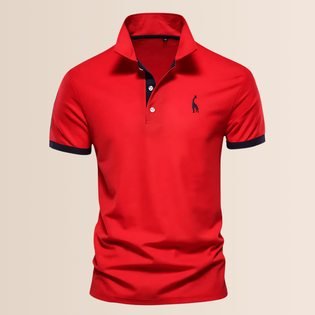 Heren katoenen poloshirt met opstaande kraag