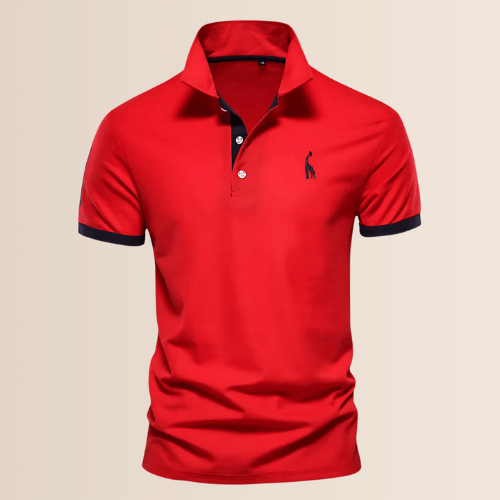 Heren katoenen poloshirt met opstaande kraag