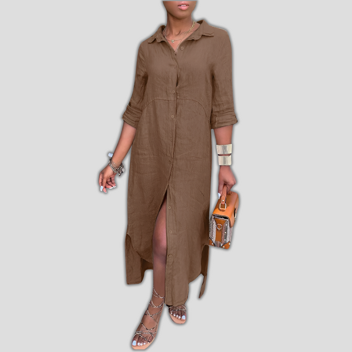 Elegante lange linnen jurk