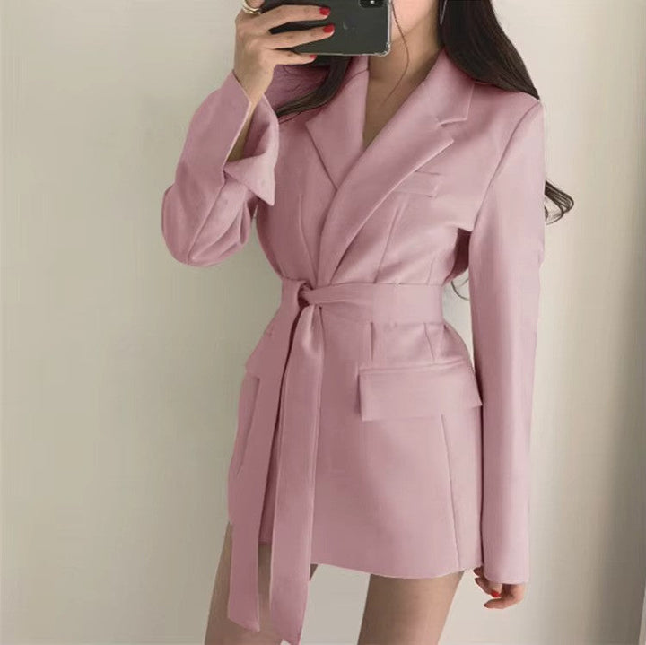 Elara – Blazer met Riem Dames