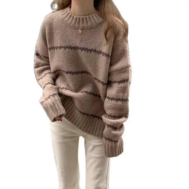 Comfortabele Gestreepte Gebreide Trui voor Dames - Lorena