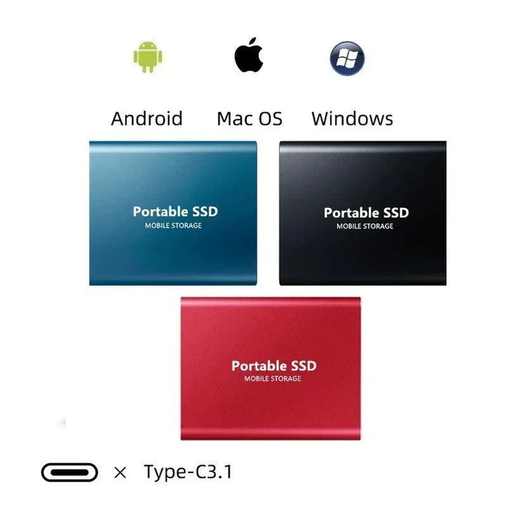 TechMaster - Supersnelle Externe SSD Opslag - Mini Externe SSD - Hoge Snelheid Opslag Voor Laptop En Pc - Apple En Microsoft