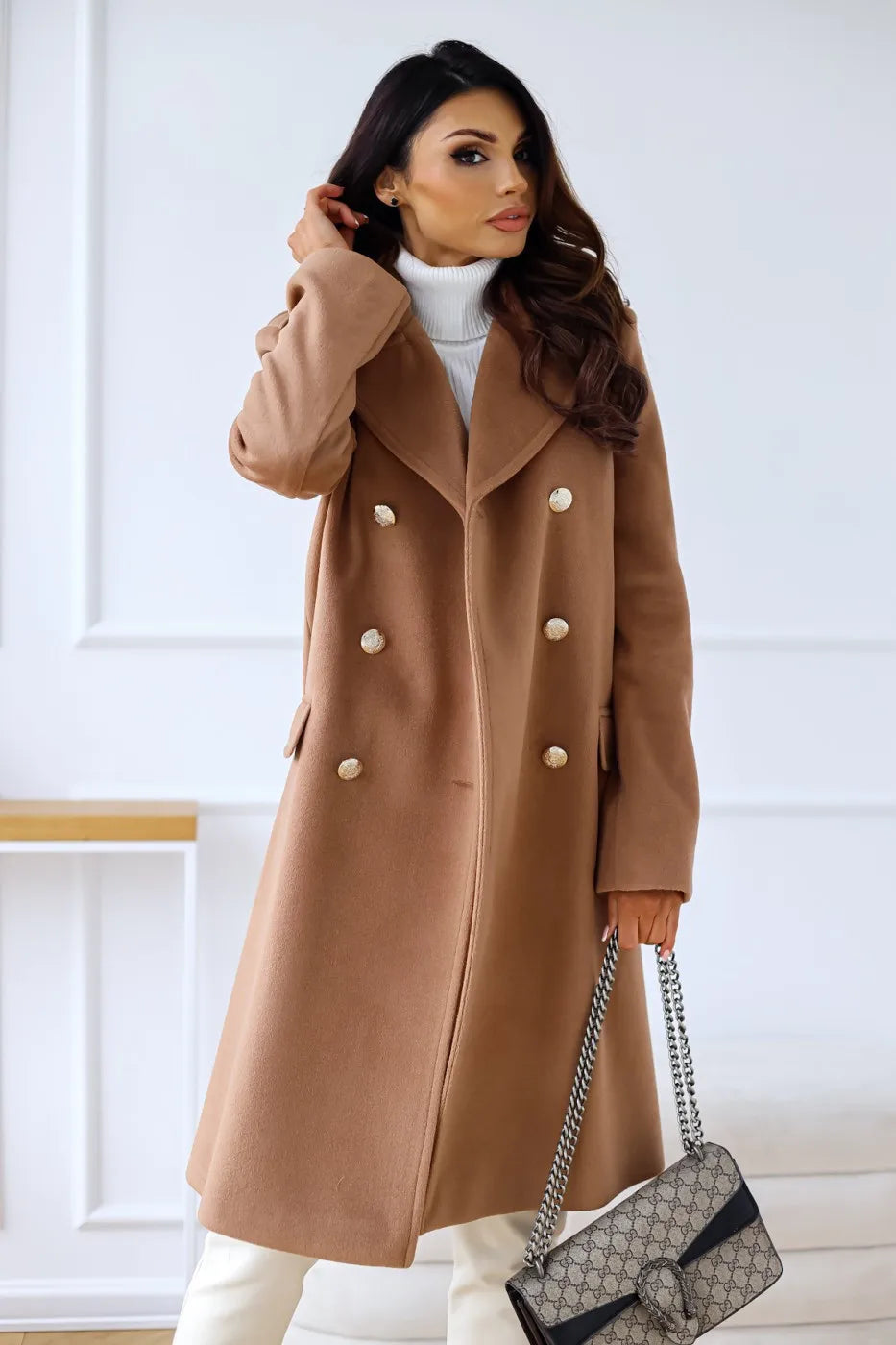 Elegante Lange Dames Trenchcoat Winterjas - Limea