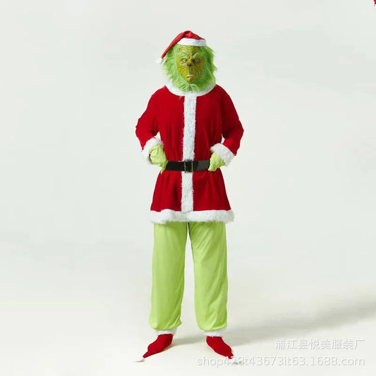 Grinch Kerstkostuum – Compleet met Accessoires voor de Ultieme Feestlook