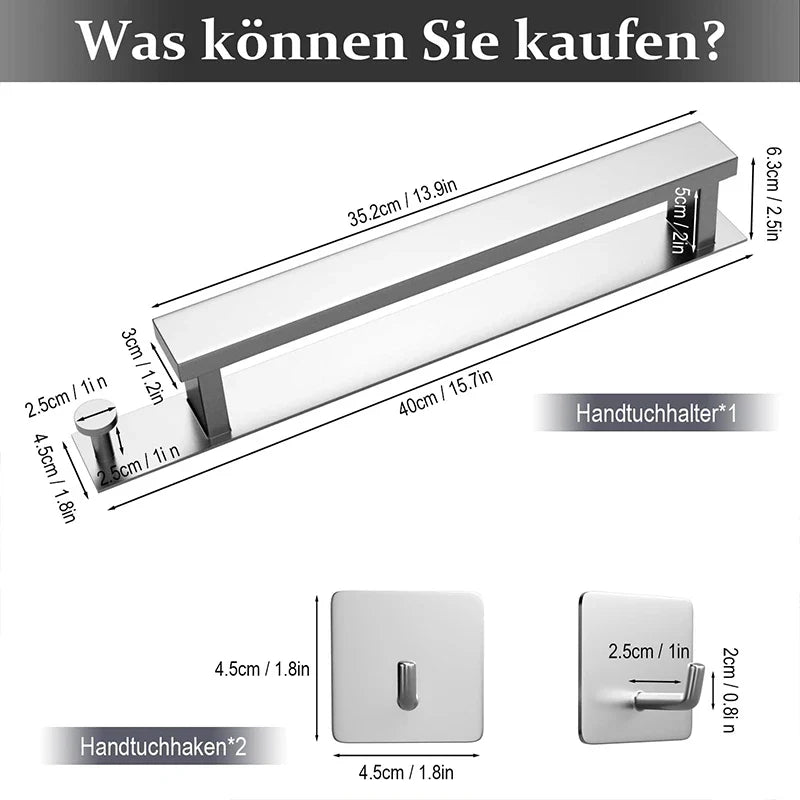 StickRack Zelfklevend Handdoekrek | Boorvrije en Ruimtebesparende Oplossing voor De Badkamer