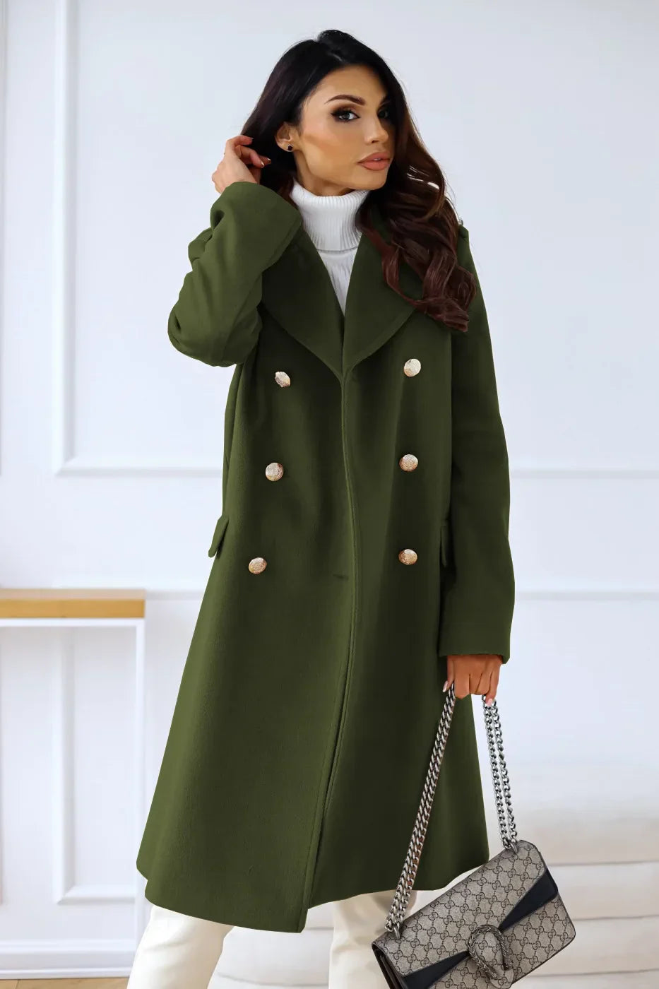 Elegante Lange Dames Trenchcoat Winterjas - Limea