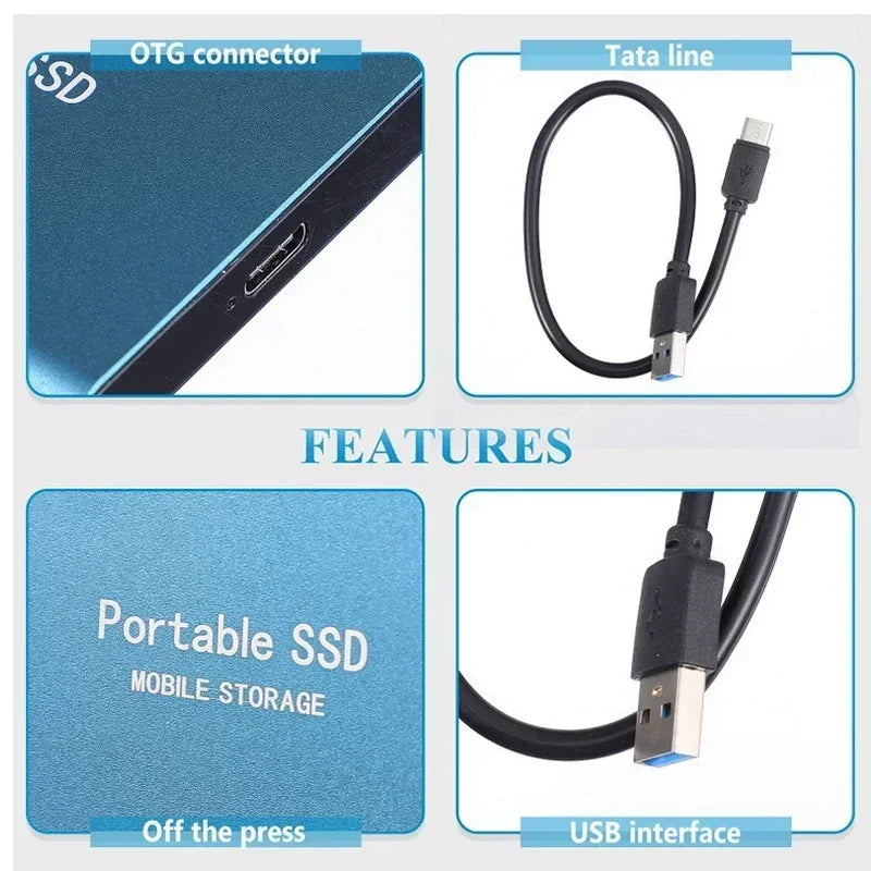 TechMaster - Supersnelle Externe SSD Opslag - Mini Externe SSD - Hoge Snelheid Opslag Voor Laptop En Pc - Apple En Microsoft