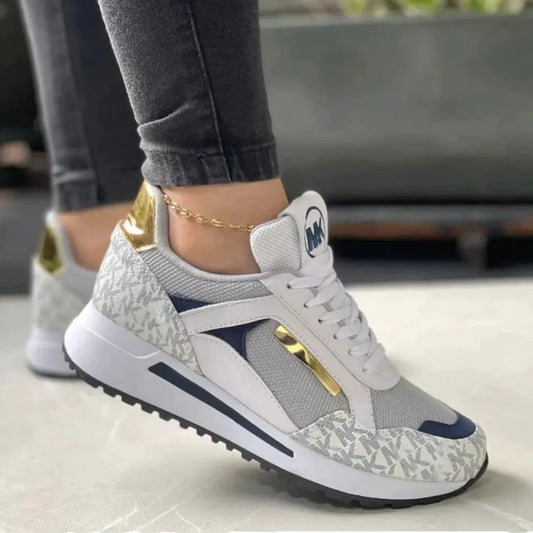 Orthopedische dames sneakers schoenen grijs hoog 