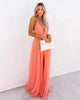 Elegante Maxi Slip Dress met Kant en Open Rug