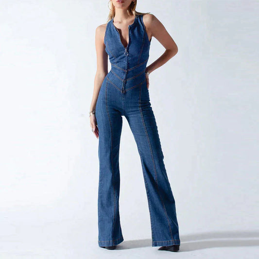 Deze jumpsuit is ontworpen om je een moeiteloos chique uitstraling te geven, ideaal voor warme zomerdagen en diverse gelegenheden.