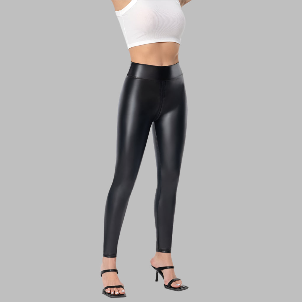Elegante glanzende legging met rits