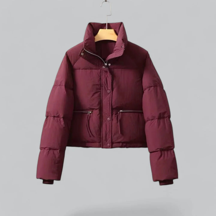 Casual Puffer Korte Winterjas Met Openstaande Kraag Voor Dames - Rachel