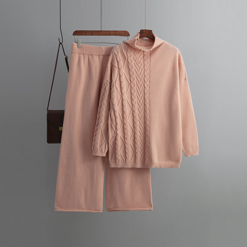 Losse Gebreide 2-Delige Set Wijde Broek En Trui Voor Dames - Carla