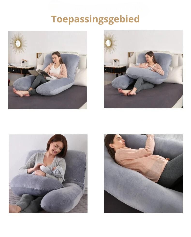 The Comfy Pillow - U-vormig zwangerschapskussen voor optimale ondersteuning en comfort