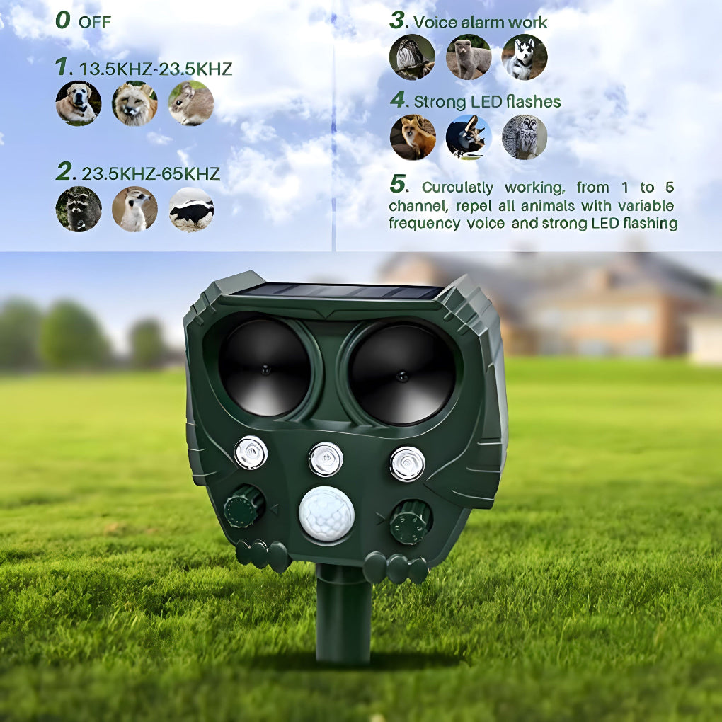 Ultrasoon katten-, honden-, vossen- en rattenafweermiddel