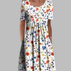 Moeiteloze vintage zomerjurk met bloemenruffles