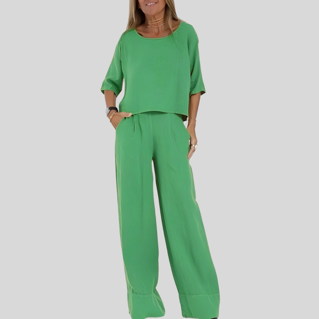 Tweedelige set van linnenmix met relaxte pasvorm voor dames