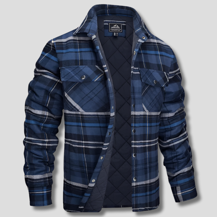 Geruite flanellen houthakkersoverhemd van katoen