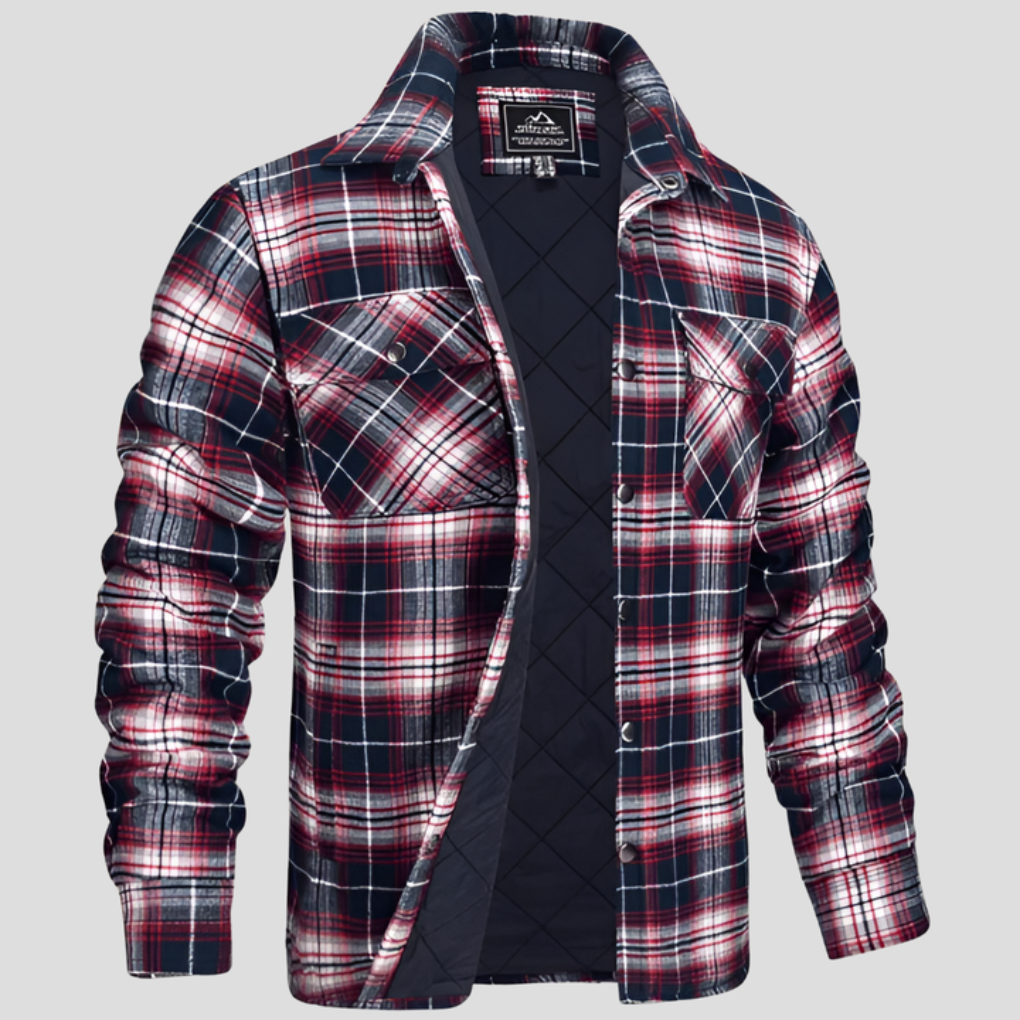 Geruite flanellen houthakkersoverhemd van katoen