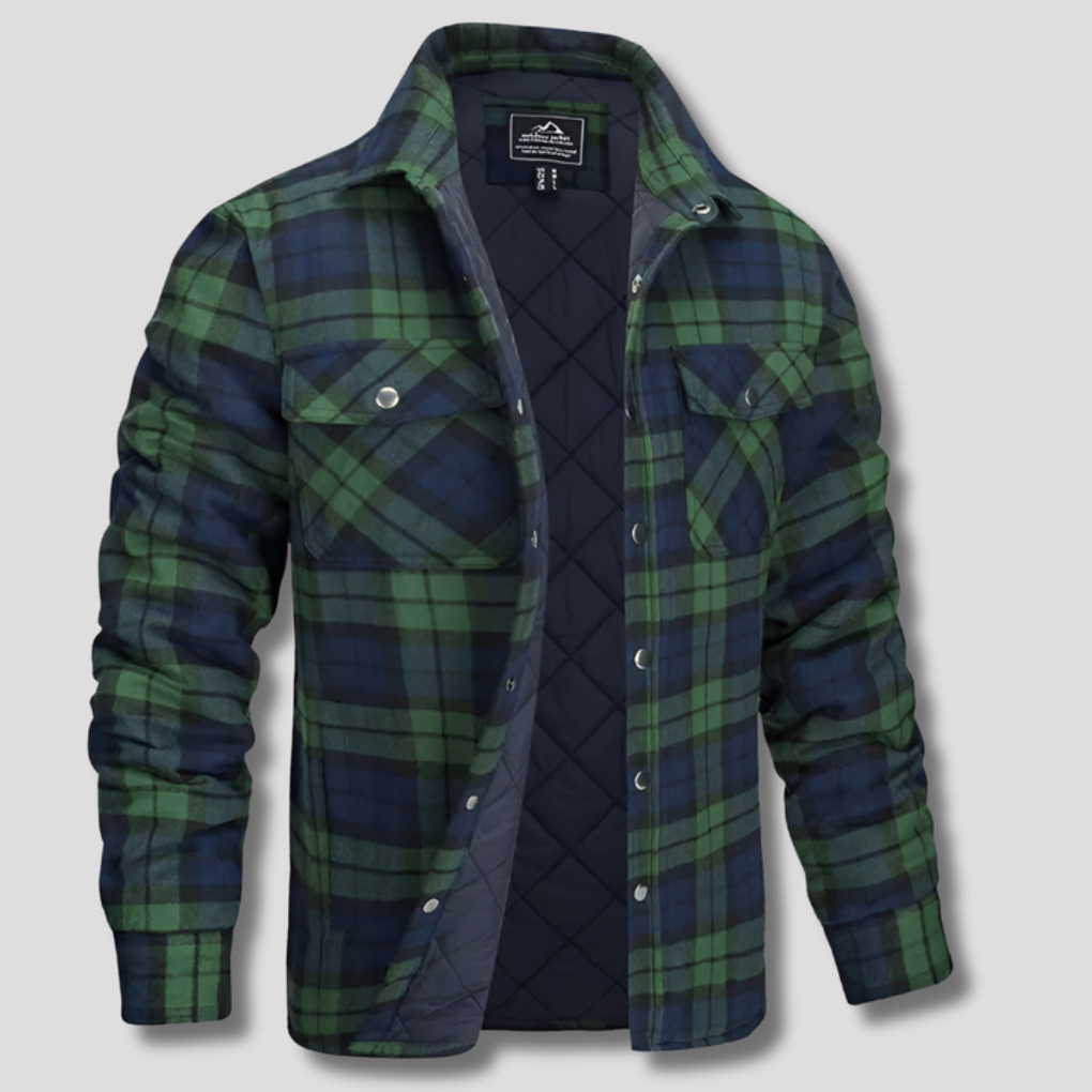 Geruite flanellen houthakkersoverhemd van katoen