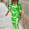 Getailleerde Midi Jurk met Print en Strikdetail