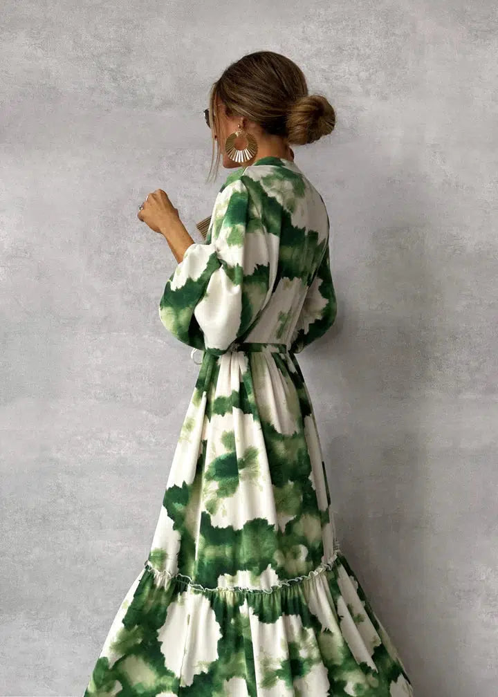 Elegante Maxi Jurk met Lange Mouwen