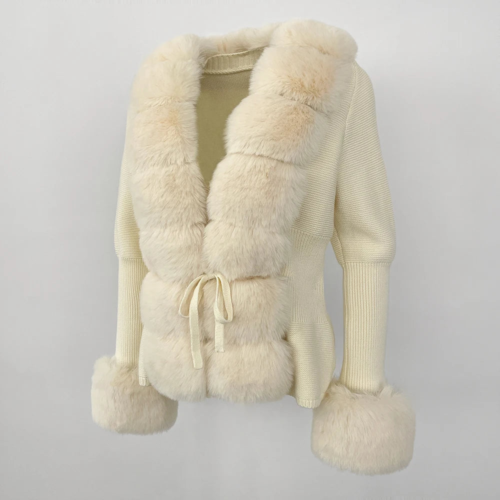 Warme Dames Winterjas Met Kraag Van Imitatiebont - Jasmin