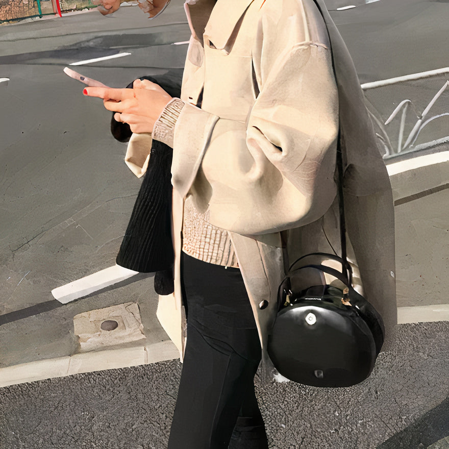 chaveli- Trenchcoat Kasjmier Voorjaarsjas Dames beige damesjas