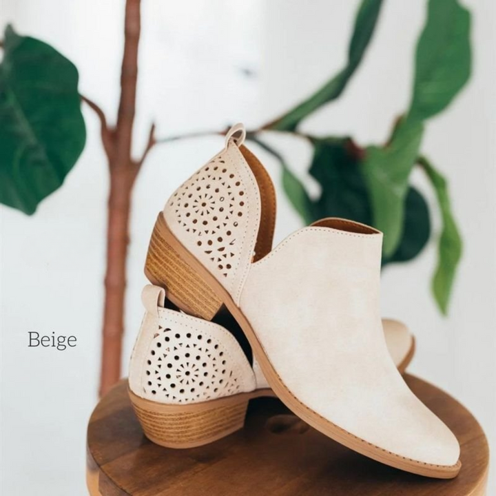 Leren Dames Schoenen Met Lage Hak