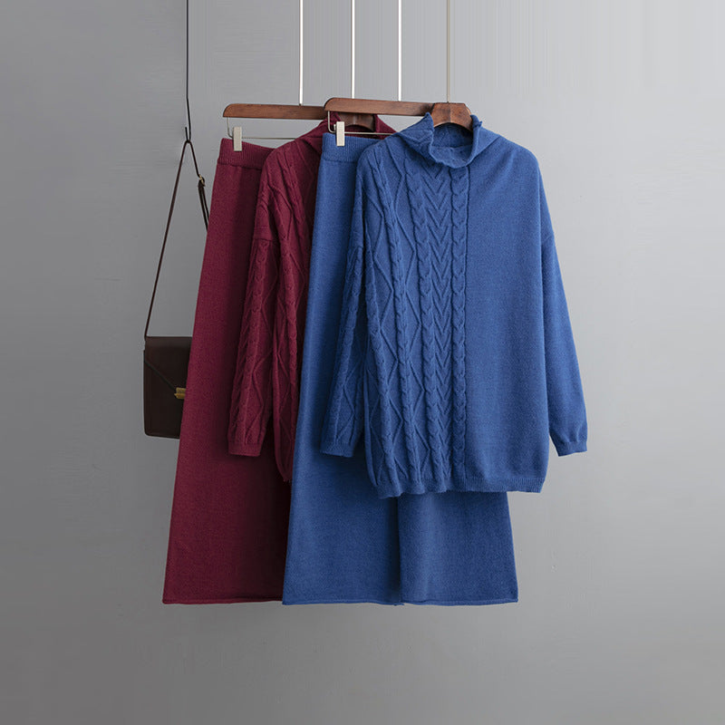 Losse Gebreide 2-Delige Set Wijde Broek En Trui Voor Dames - Carla