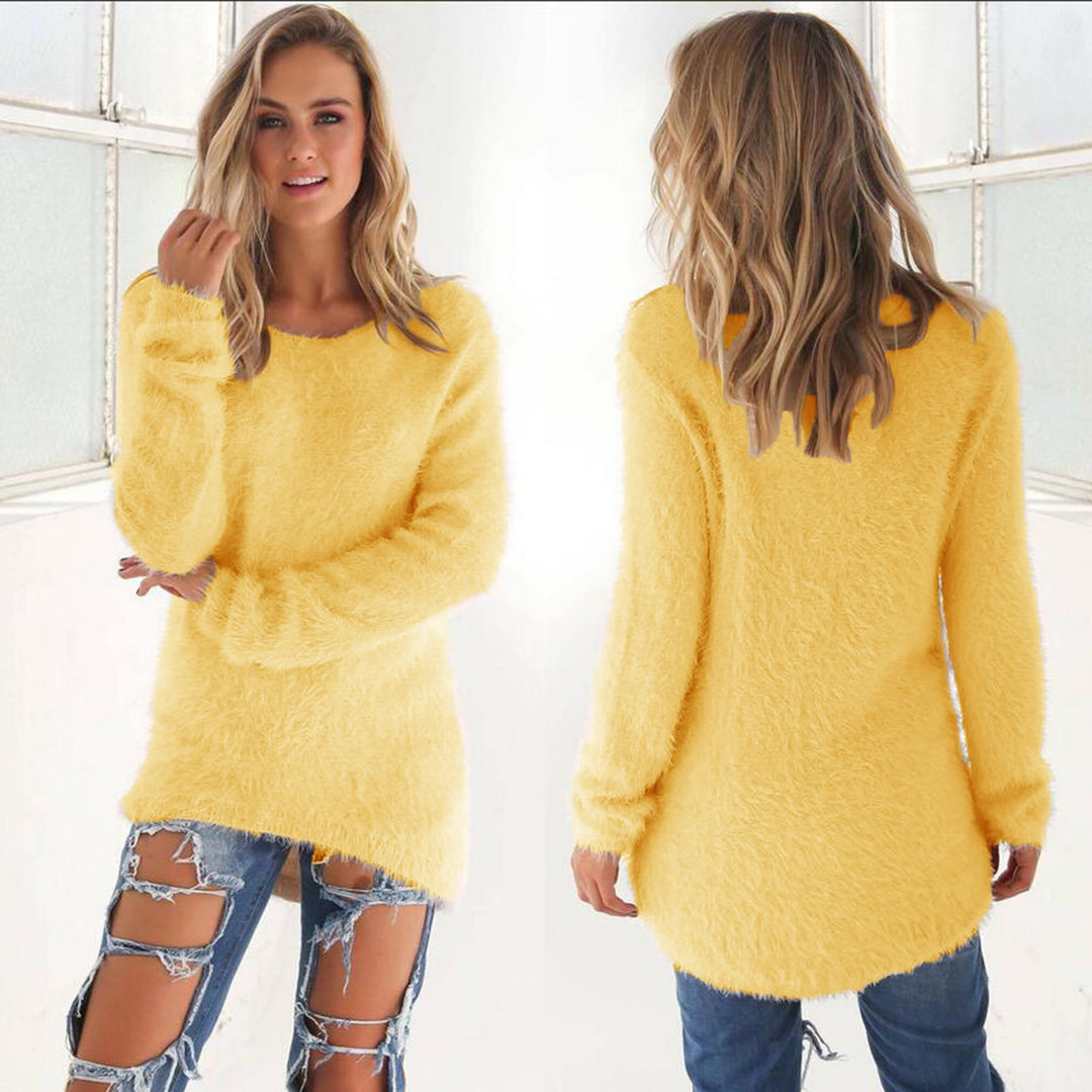 Elegante Pluizige Trui Voor Dames