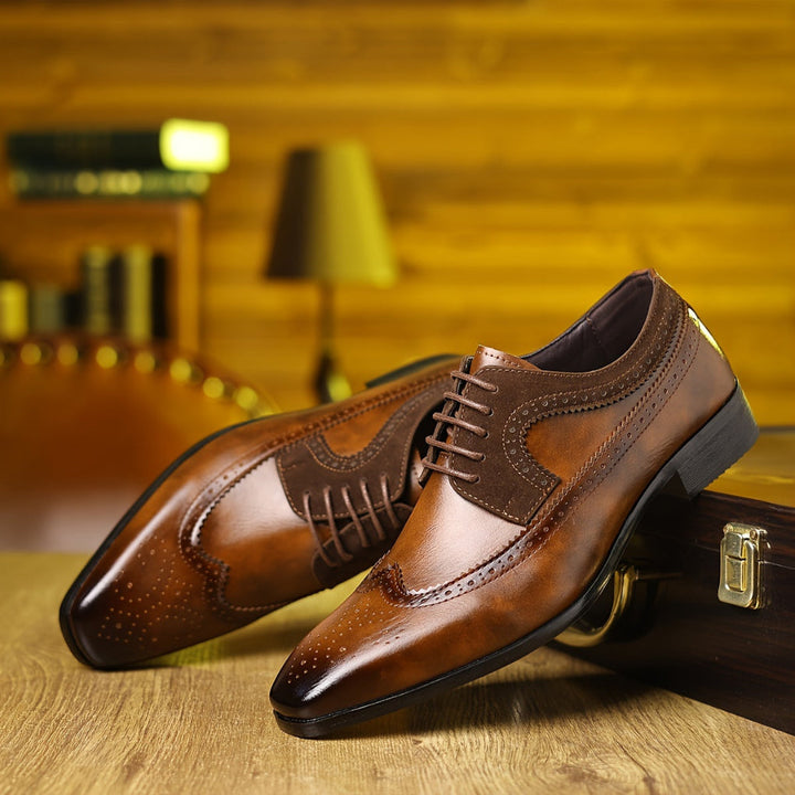 Elegante leren herenschoenen in zakelijke stijl