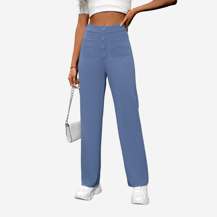 Casual Rechte Broek met Hoge Taille