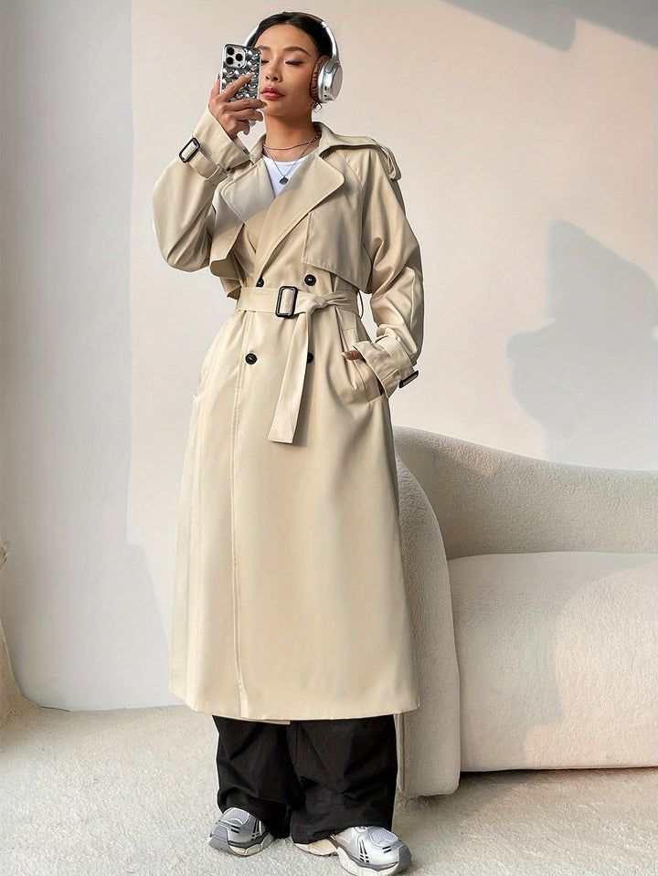 Khaki Trenchcoat Dubbele Knoop