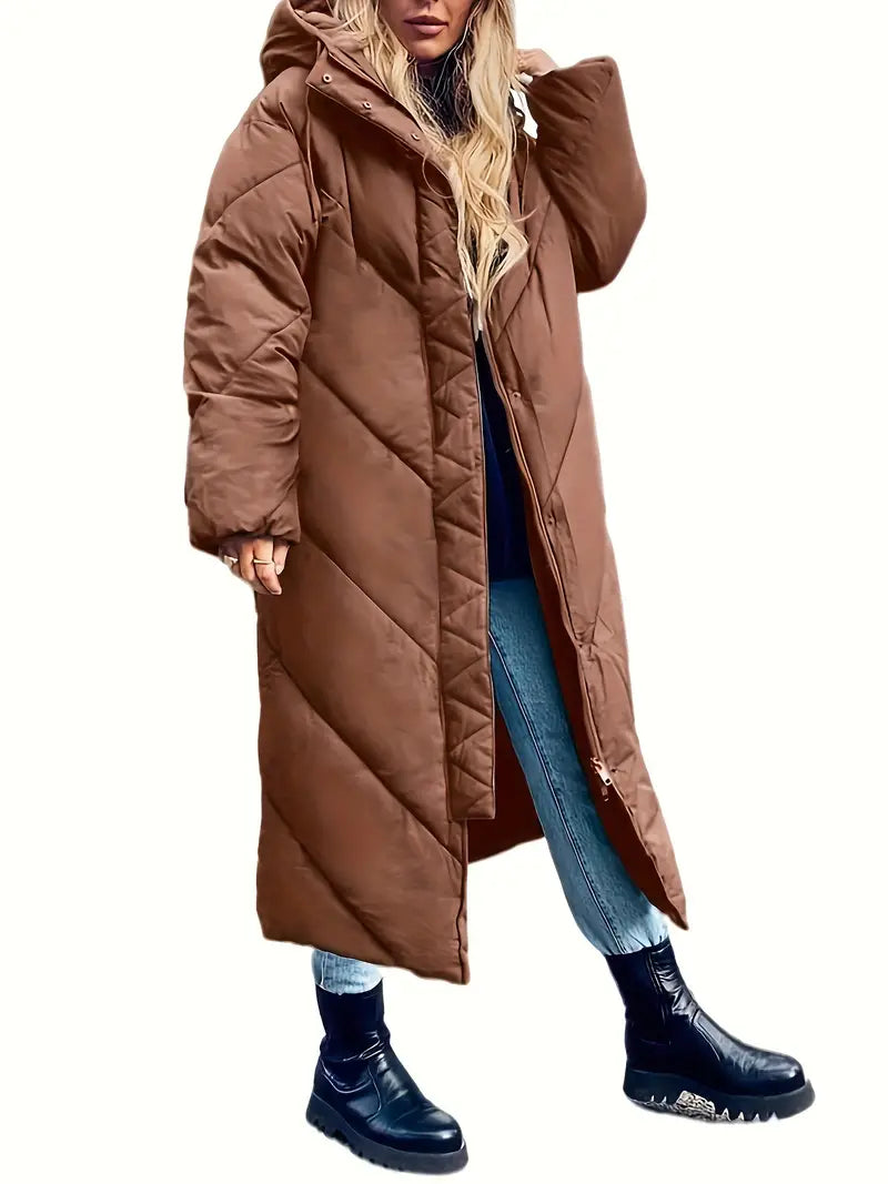 Trendy Lange Puffer Winterjas Voor Dames - Joyce