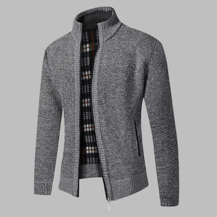 Stijlvolle gebreide trui met rits voor heren