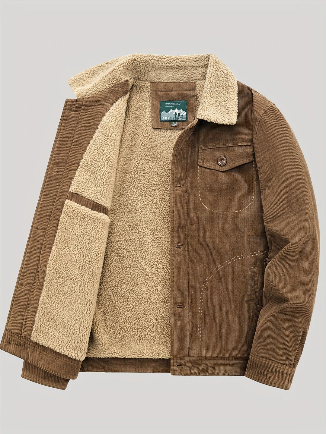 Luxe Corduroy Jas Met Fleece Voering Voor Heren - Gulian