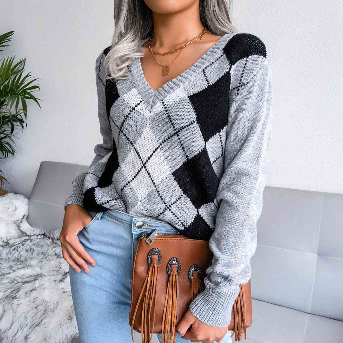 Casual V-hals Sweater Voor Dames - Lorena